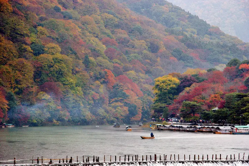 Núi Arashiyama và sông Hozu nhìn từ Togetsukyo (11/2008)